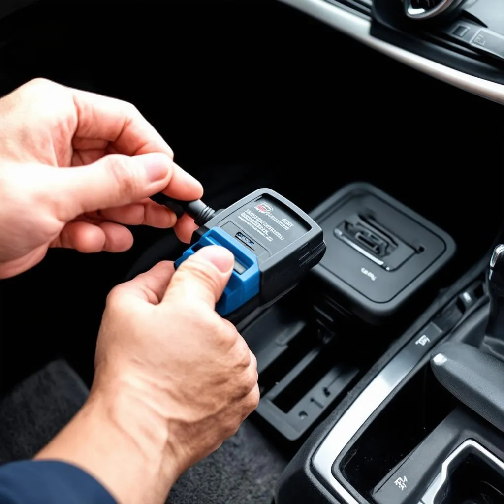 OBD II scanner in use on a 2007 Lexus